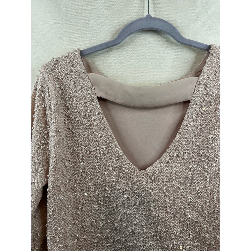 Jennifer Lopez Pink Embroidered Glitter Blouse Size Large - Picture 4 of 5